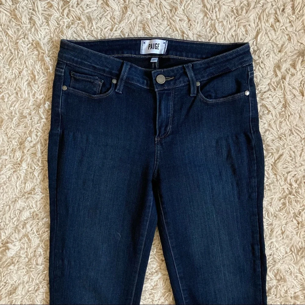 PAIGE Skyline Skinny Mona Dark Wash Mid Rise Blue Jeans Size 27 in EUC_4